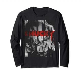 Child's Play Hi I'm Chucky Wanna Play Text Fill Long Sleeve T-Shirt