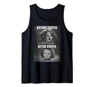 Child's Play Chucky Before Coffee After Coffee Tank Top