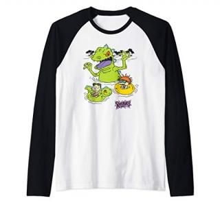 Reptar Tommy And Chucky On The Beach Raglan Baseball Tee