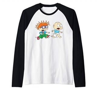 Chucky Running After Tommy Center Design Raglan Baseball Tee