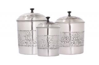 Old Dutch 3- Piece Antique EmbossedVictoria Canister Set 5.2l 5.2l 3Q