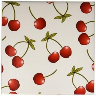 set-of-4-Ceramic - 3dRose cst_24731_3 Cherry Print Juicy Red Cherries on White-C