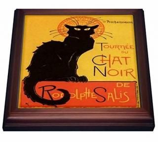 3dRose Le Chat Noir-Advertis̡ǭǭåȥΥ롢ߥåդLe Chat Trivet 8 x