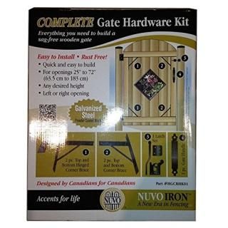 NUVO IRON COMPLETE GATE HARDWARE KIT HEAVY DUTY HGCBHK01 for 25 to 72 openings
