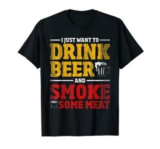 Funny BBQ Chef Beer Smoked Meat Lover Gift Grilling BBQ T-Shirt
