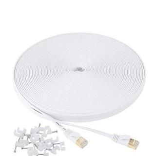 Jadaol Cat 7 Ethernet Cable 100 ft Shielded Solid Flat Internet Network Computer