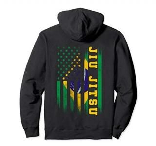 Jiu Jitsu Hoodie Brazilian BJJ Brazil United States Flag