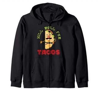 Brazilian Jiu-Jitsu Willing roll for tacos funny parody Zip Hoodie