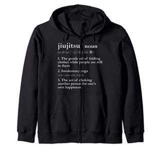 Funny Brazilian Jiu Jitsu BJJ Gifts MMA Cage Fighter Men Him Zip Hoodie