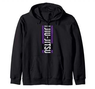 Brazilian Jiu Jitsu Purple Belt BJJ Gifts Men Women Him Her Zip Hoodie