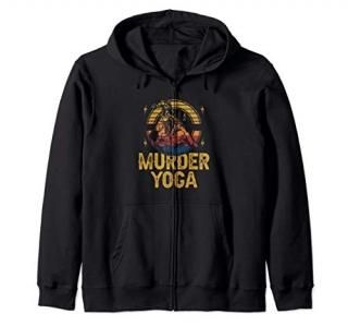 Murder Yoga - Funny Vintage Brazilian Jiu Jitsu Wrestling Zip Hoodie
