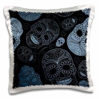 3dRose Blue Sugar Skulls Day of The Dead Art-ԥ 16 x 16 pc_110444_1