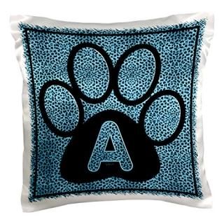 Doreen ErhardtΥॳ쥯??Letter A Blue Cheetah Print Cat Paw?? 16x16 inch 