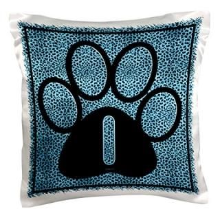 Doreen ErhardtΥॳ쥯??Letter I Blue Cheetah Print Cat Paw?? 16x16 inch 