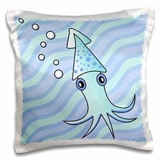 Janna Salak Designs Under The Sea??塼ȥ饤ȥ֥롼Squid?? 16x16 inch Pillow Case 