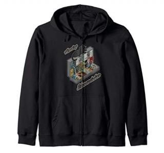 Cat on Analog Modular Synth Funny synthesizer Zip Hoodie
