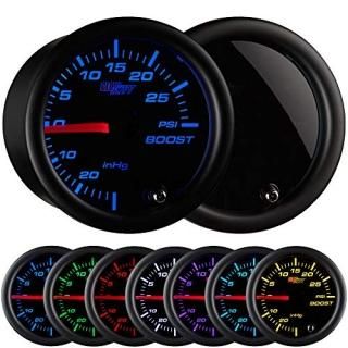 GlowShift Tinted 7 Color 30 PSI Turbo Boost / Vacuum Gauge Kit - Includes Mechan