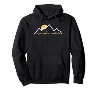 Wander More Camping Mountain Scene Hiking Pullover Hoodie