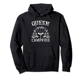Queen Of The Campfire Funny Camping Pullover Hoodie