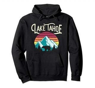 Vintage Lake Tahoe Mountain Bear California Retro Hoodie