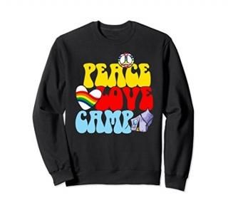 Peace Love Camp Fun Retro Hippie Camping Fire Sweatshirt