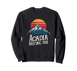 Retro Vintage Acadia National Park ME Mountain Sweat Shirt