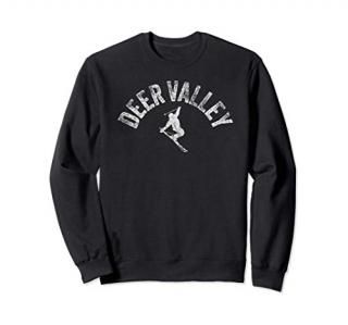 Deer Valley Ski Vintage Utah Skiing Cool valley Skier Gear Sweatshirt