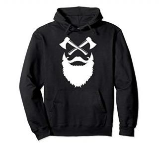Funny Bearded Man Axe Throwing Graphic Hatchet Gift Pullover Hoodie