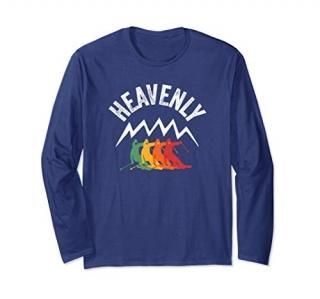 Ski Heavenly California Retro Skiing Lake Tahoe CA Skier Long Sleeve T-Shirt