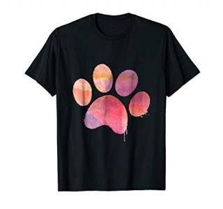 Dog Paw Print Watercolor - Premium T-Shirt