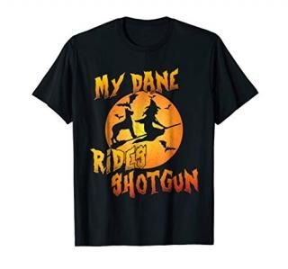 Dog Halloween Shirts - My Great Dane Rides Shotgun