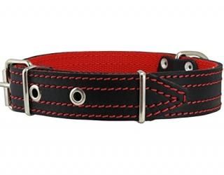 Dogs My Love Genuine Leather Dog Collar Padded Black 3 Sizes 14-17.5