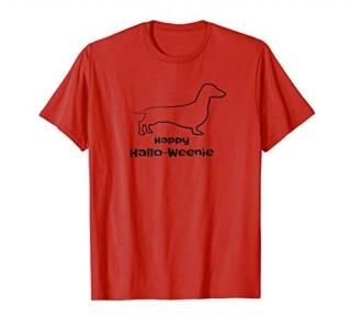 Happy Hallo Weenie Dog Dachshund Fun Halloween Tshirt