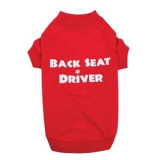 Casual Canine ZM3572 12 83 Back Seat Driver Tee for Dogs Small Red