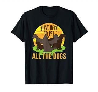 just here to pet all the dogs doglover cuddle hug T-Shirt