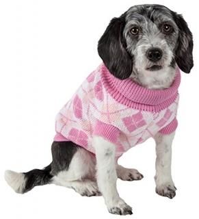 Pet Life LLC SW1PKMD Argyle Style Ribbed Fashion Pet Sweater