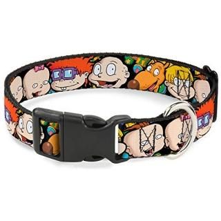 Buckle-Down Dog Collar Plastic Clip Rugrats Character Faces Close Up 18 to 32 In