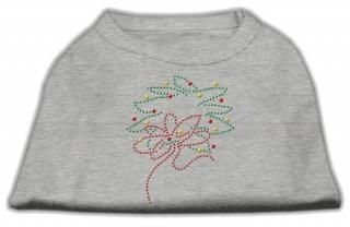 Mirage Pet Products 52-25-15 SMGY Christmas Wreath Rhinestone Shirt Grey S - 10