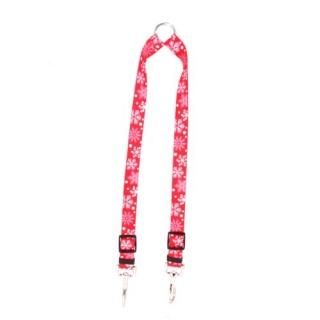 Yellow Dog Design Red Snowflakes Coupler Dog Leash Medium-3/4 Wide and 12 to 20 