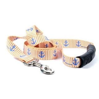 Yellow Dog Design Anchors Away Ez-Grip Dog Leash with Comfort Handle 1 Wide and 