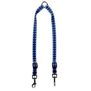 Yellow Dog Design Buffalo Plaid Blue Coupler Dog Leash 3/8 Wide and 9 to 12 Long