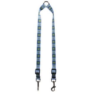 Yellow Dog Design Blue Blocks Coupler Dog Leash 3/8 Wide and 9 to 12 Long Small