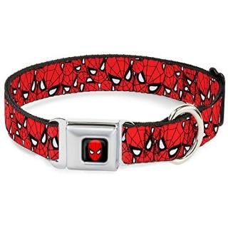 Buckle-Down Dog Collar Seatbelt Buckle Spider Man Stacked 11 to 17 Inches 1.0 In