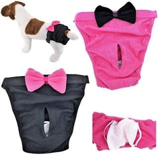 FunnyDogClothes Pack of 2 Dog Diapers for Female Girl Cat Puppy for Small and La