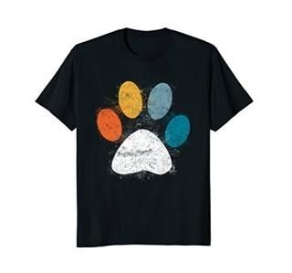 Vintage Dog T-Shirt Puppy Dog Paw Print Dog Love Pet Paw