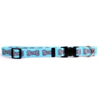 Yellow Dog Design Bella Bone Blue Dog Collar Fits Neck 14 to 20/4 Wide Medium 3/