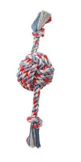 Flossy Chews Color Monkey Fist Ball with Rope Ends Large 18-Inch by Mammoth
