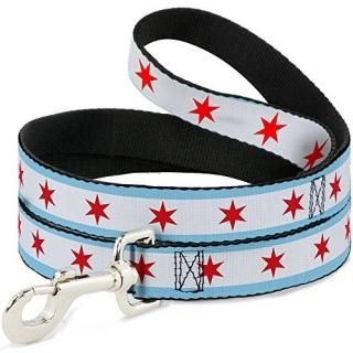 Dog Leash Chicago Flag 4 Feet Long 0.5 Inch Wide