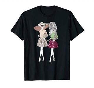 Fashion Animal Art  Hipster Poodle & Chihuahua Dog T-Shirt