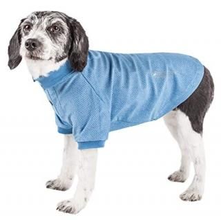 Pet Life Active 'Fur-Flexed' Relax-Stretch Wick-Proof Performance Dog Polo T-Shi